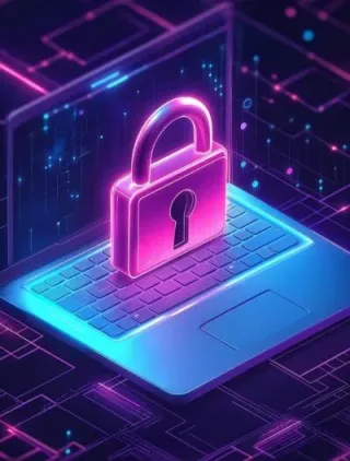 Glowing padlock representing safe browsing