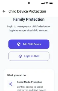 Parental Control app screen showing content filtering options